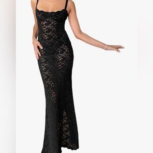 Sheer Lace Maxi Dress